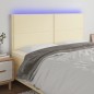 Testiera a LED Crema 200x5x118/128 cm in Similpelle Testiera a LED Crema 200x5x118/128 cm in Similpelle