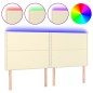Testiera a LED Crema 200x5x118/128 cm in Similpelle Testiera a LED Crema 200x5x118/128 cm in Similpelle