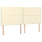 Testiera a LED Crema 200x5x118/128 cm in Similpelle Testiera a LED Crema 200x5x118/128 cm in Similpelle