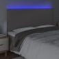 Testiera a LED Grigio 160x5x118/128cm in Similpelle