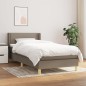 vidaXL Giroletto a Molle con Materasso Tortora 90x200 cm inTessuto