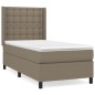 vidaXL Giroletto a Molle con Materasso Tortora 90x200 cm inTessuto