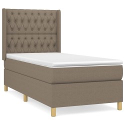vidaXL Giroletto a Molle con Materasso Tortora 90x200 cm inTessuto
