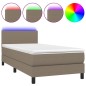 vidaXL Letto a Molle con Materasso e LED Tortora 90x200 cm in Tessuto vidaXL Letto a Molle con Materasso e LED Tortora 90x200 cm in Tessuto