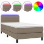 vidaXL Letto a Molle con Materasso e LED Tortora 90x200 cm in Tessuto vidaXL Letto a Molle con Materasso e LED Tortora 90x200 cm in Tessuto