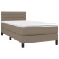 vidaXL Letto a Molle con Materasso e LED Tortora 90x200 cm in Tessuto vidaXL Letto a Molle con Materasso e LED Tortora 90x200 cm in Tessuto