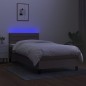 vidaXL Letto a Molle con Materasso e LED Tortora 90x200 cm in Tessuto vidaXL Letto a Molle con Materasso e LED Tortora 90x200 cm in Tessuto