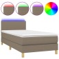 vidaXL Letto a Molle con Materasso e LED Tortora 90x200 cm in Tessuto vidaXL Letto a Molle con Materasso e LED Tortora 90x200 cm in Tessuto