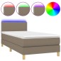 vidaXL Letto a Molle con Materasso e LED Tortora 90x200 cm in Tessuto vidaXL Letto a Molle con Materasso e LED Tortora 90x200 cm in Tessuto