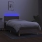 vidaXL Letto a Molle con Materasso e LED Tortora 90x200 cm in Tessuto vidaXL Letto a Molle con Materasso e LED Tortora 90x200 cm in Tessuto