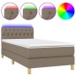 vidaXL Letto a Molle con Materasso e LED Tortora 90x200 cm in Tessuto vidaXL Letto a Molle con Materasso e LED Tortora 90x200 cm in Tessuto