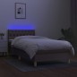 vidaXL Letto a Molle con Materasso e LED Tortora 90x200 cm in Tessuto vidaXL Letto a Molle con Materasso e LED Tortora 90x200 cm in Tessuto