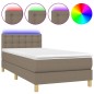 vidaXL Letto a Molle con Materasso e LED Tortora 90x200 cm in Tessuto vidaXL Letto a Molle con Materasso e LED Tortora 90x200 cm in Tessuto
