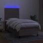 vidaXL Letto a Molle con Materasso e LED Tortora 90x200 cm in Tessuto vidaXL Letto a Molle con Materasso e LED Tortora 90x200 cm in Tessuto