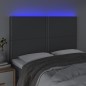 Testiera a LED GrigioScuro 144x5x118/128cm inTessuto Testiera a LED GrigioScuro 144x5x118/128cm inTessuto