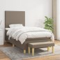 vidaXL Giroletto a Molle con Materasso Tortora 90x200 cm inTessuto