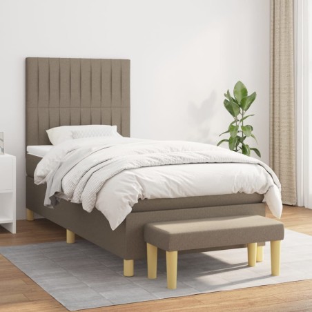 vidaXL Giroletto a Molle con Materasso Tortora 90x200 cm inTessuto