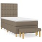 vidaXL Giroletto a Molle con Materasso Tortora 90x200 cm inTessuto