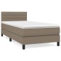 vidaXL Giroletto a Molle con Materasso Tortora 90x200 cm inTessuto