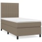 vidaXL Giroletto a Molle con Materasso Tortora 90x200 cm inTessuto