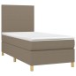 vidaXL Giroletto a Molle con Materasso Tortora 90x200 cm inTessuto
