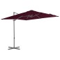 Ombrellone a Sbalzo con Palo in Acciaio 250x250 cm Rosso Bordò Ombrellone a Sbalzo con Palo in Acciaio 250x250 cm Rosso Bordò