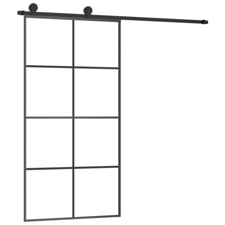 vidaXL Porta Scorrevole con Ferramenta 102,5x205cm Vetro ESG Alluminio