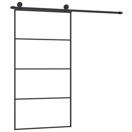 vidaXL Porta Scorrevole con Ferramenta 102,5x205cm Vetro ESG Alluminio