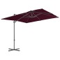 Ombrellone a Sbalzo con Palo in Acciaio 250x250 cm Rosso Bordò Ombrellone a Sbalzo con Palo in Acciaio 250x250 cm Rosso Bordò