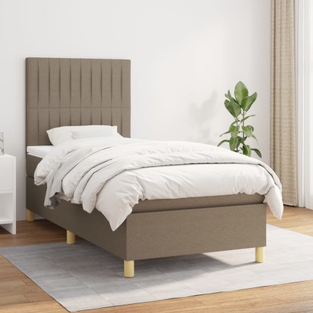 vidaXL Giroletto a Molle con Materasso Tortora 90x200 cm inTessuto