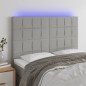 Testiera a LED Grigio Chiaro 144x5x118/128 cm in Tessuto Testiera a LED Grigio Chiaro 144x5x118/128 cm in Tessuto