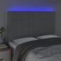 Testiera a LED Grigio Chiaro 144x5x118/128 cm in Tessuto Testiera a LED Grigio Chiaro 144x5x118/128 cm in Tessuto