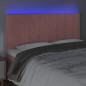 Testiera a LED rosa 200x5x118/128 cm in Velluto Testiera a LED rosa 200x5x118/128 cm in Velluto