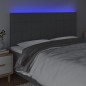 vidaXL Testiera a LED GrigioScuro 180x5x118/128cm inTessuto vidaXL Testiera a LED GrigioScuro 180x5x118/128cm inTessuto