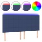 Testiera a LED Blu 180x5x118/128 cm in Tessuto Testiera a LED Blu 180x5x118/128 cm in Tessuto