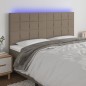Testiera a LED tortora 200x5x118/128cm in Tessuto Testiera a LED tortora 200x5x118/128cm in Tessuto