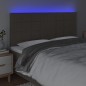 Testiera a LED tortora 200x5x118/128cm in Tessuto Testiera a LED tortora 200x5x118/128cm in Tessuto