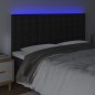 Testiera a LED Nera 160x5x118/128 cm in Similpelle Testiera a LED Nera 160x5x118/128 cm in Similpelle