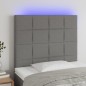 vidaXL Testiera a LED Grigio Scuro 90x5x118/128 cm in Tessuto vidaXL Testiera a LED Grigio Scuro 90x5x118/128 cm in Tessuto