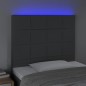 vidaXL Testiera a LED Grigio Scuro 90x5x118/128 cm in Tessuto vidaXL Testiera a LED Grigio Scuro 90x5x118/128 cm in Tessuto