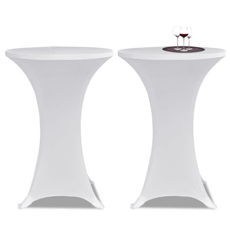 vidaXL Coperture Verticali per Tavolo 4 pz Ø60 cm Bianco Elastico 