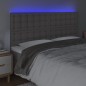 Testiera a LED Grigio 180x5x118/128cm in Similpelle Testiera a LED Grigio 180x5x118/128cm in Similpelle