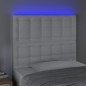 vidaXL Testiera a LED Bianco 100x5x118/128 cm in Similpelle vidaXL Testiera a LED Bianco 100x5x118/128 cm in Similpelle