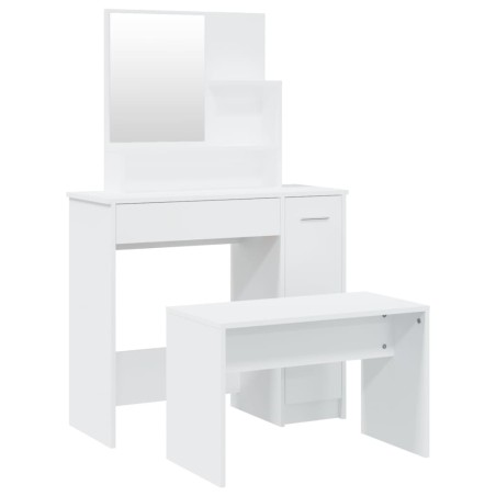 vidaXL Set Tavolo da Toeletta Bianco 86,5x35x136 cm