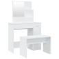 vidaXL Set Tavolo da Toeletta Bianco 86,5x35x136 cm