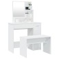 vidaXL Set Tavolo da Toeletta Bianco 86,5x35x136 cm