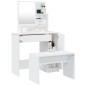 vidaXL Set Tavolo da Toeletta Bianco 86,5x35x136 cm