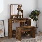 vidaXL Set Tavolo da Toeletta Rovere Fumo 86,5x35x136 cm vidaXL Set Tavolo da Toeletta Rovere Fumo 86,5x35x136 cm