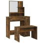 vidaXL Set Tavolo da Toeletta Rovere Fumo 86,5x35x136 cm vidaXL Set Tavolo da Toeletta Rovere Fumo 86,5x35x136 cm