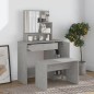 vidaXL Set Tavolo da Toeletta Grigio Cemento 86,5x35x136 cm vidaXL Set Tavolo da Toeletta Grigio Cemento 86,5x35x136 cm